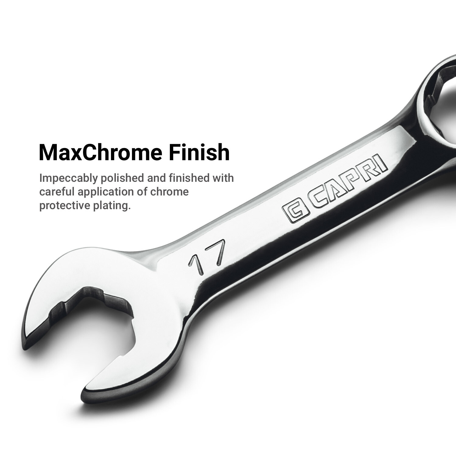 Capri Tools WaveDrive Pro Stubby Combination Wrench, Regular/Rounded Bolt, SAE