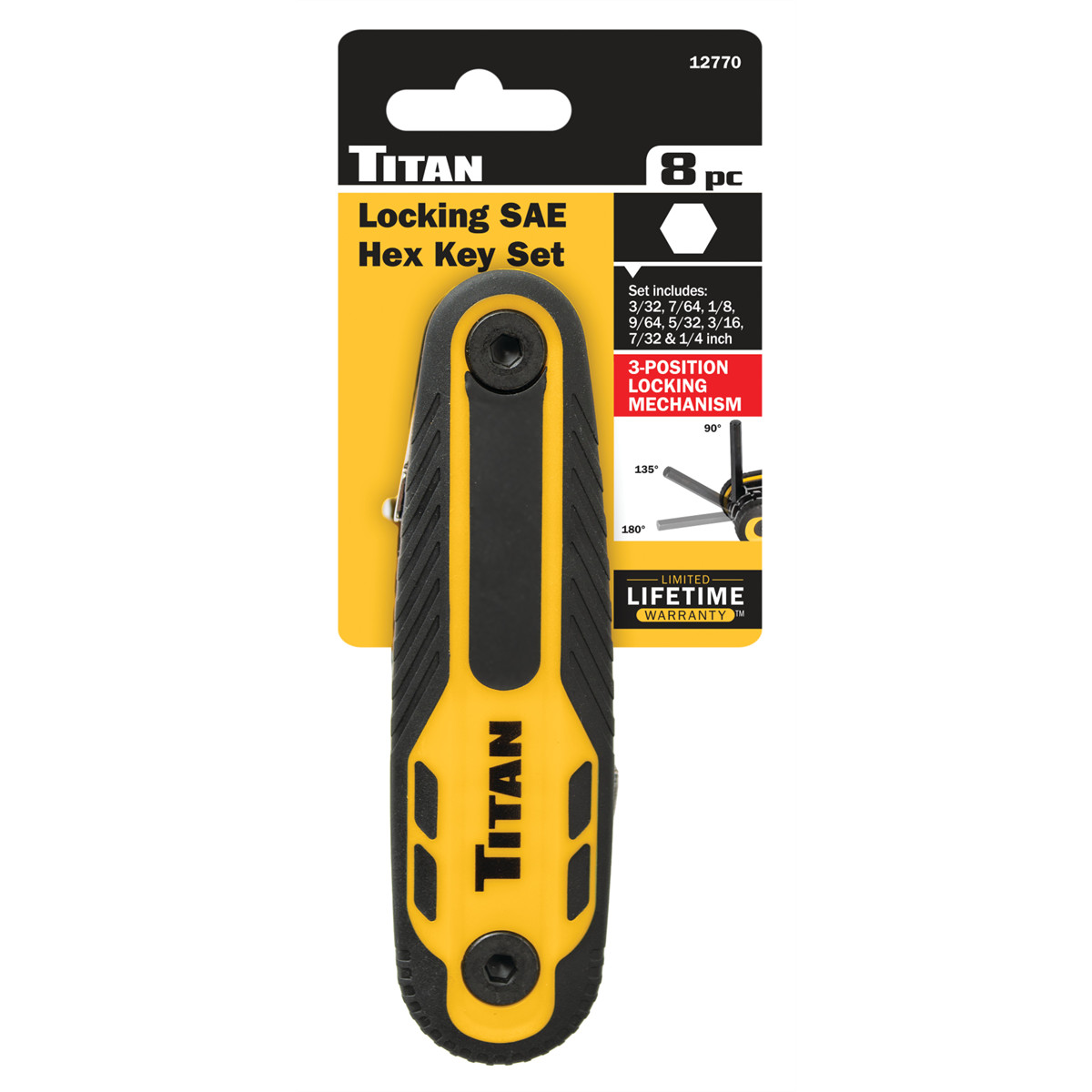 Titan 8 pc. Locking SAE Hex Key Set