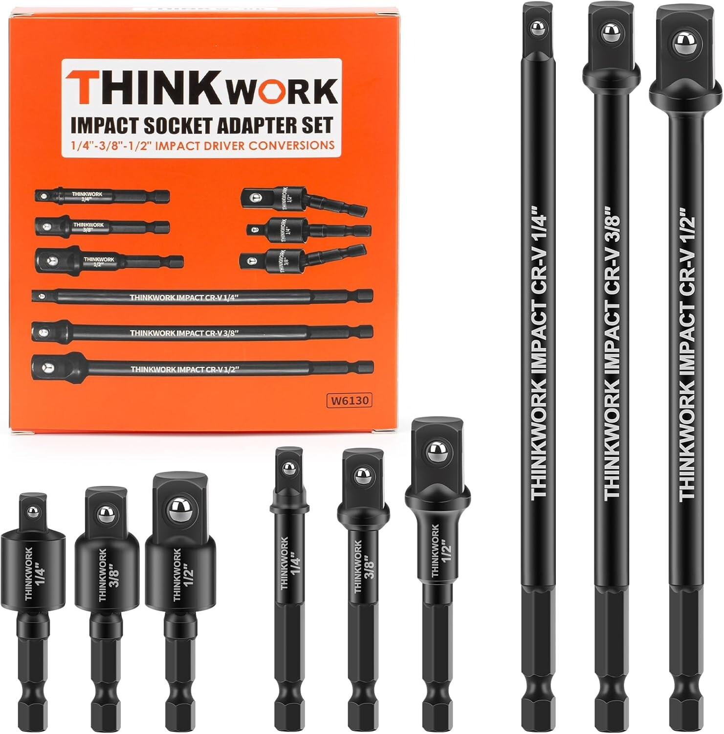 Premium 9-Piece Impact Socket Adapter Set – Chrome Vanadium Steel Durability