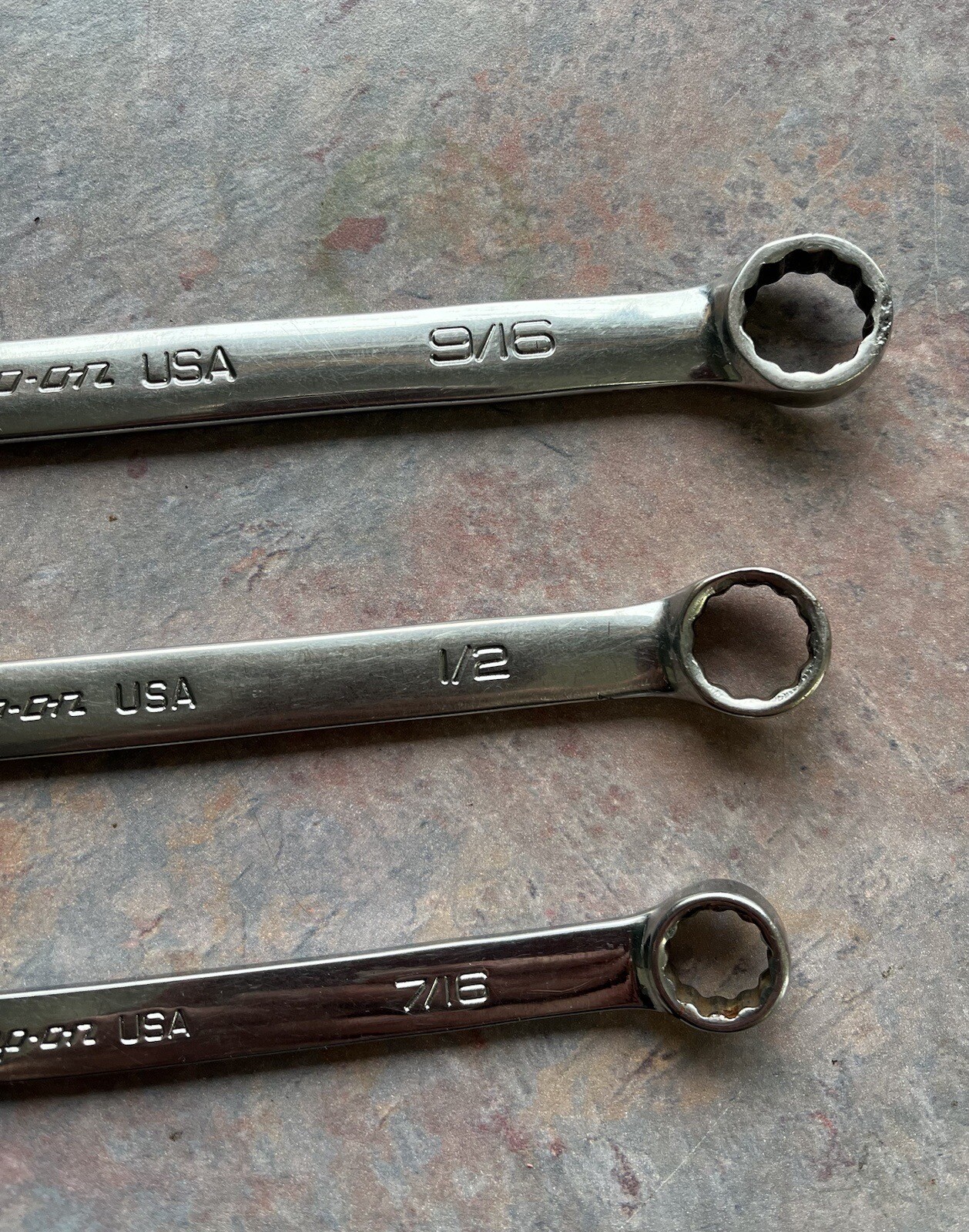 SOEX01 Snap On 13 Pc 12-Point SAE Flank Drive Combination Wrench Set 1/4”-15/16”