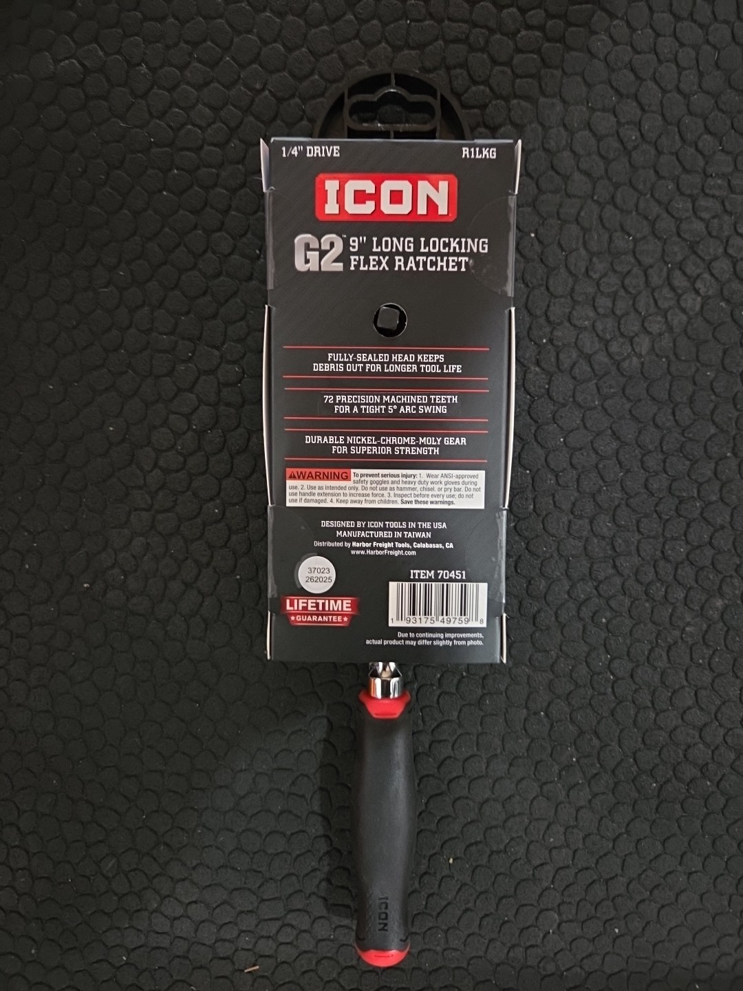 ICON R1LKG G2 9″ LONG LOCKING FLEX RATCHET 1/4 INCH DRIVE