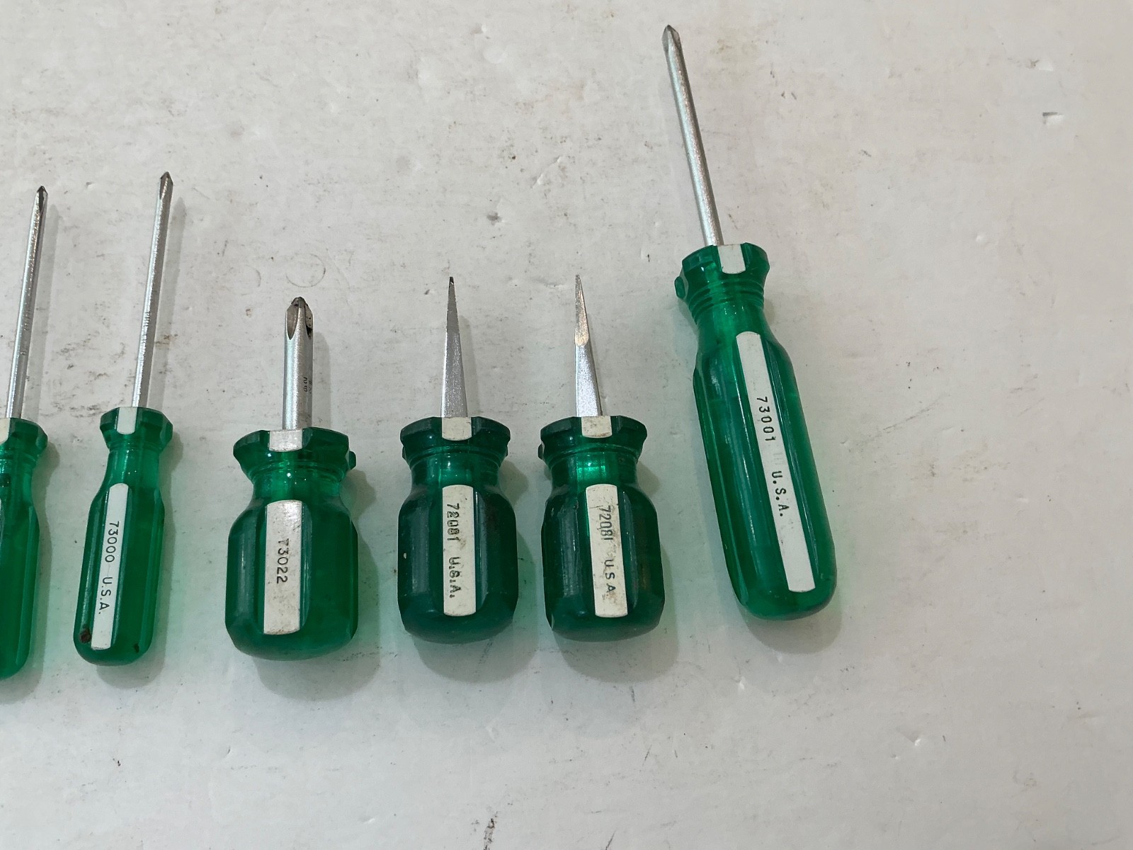 7 assorted S-K screwdrivers slotted & Phillips USA made all for $40