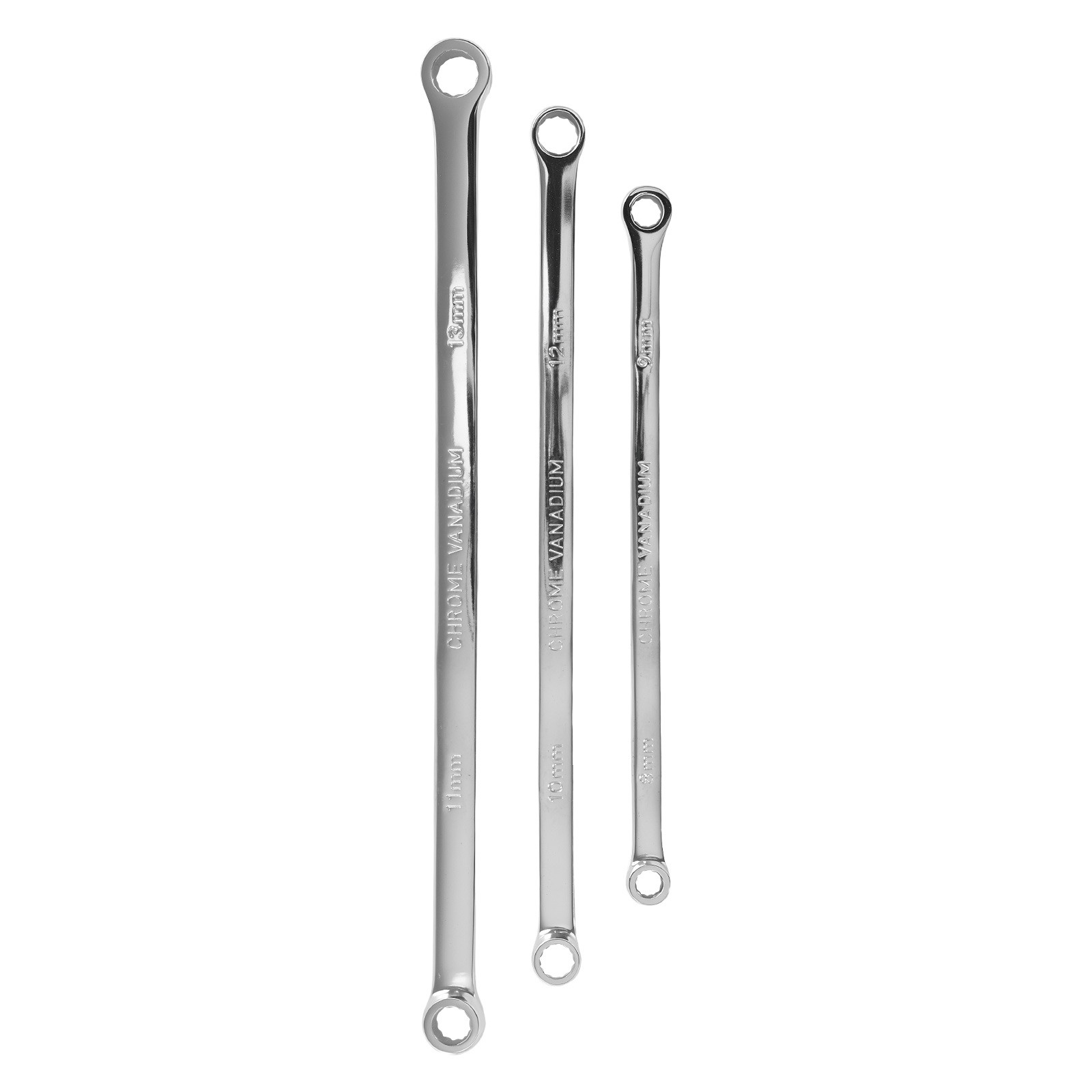 Box-End Wrench Set 6PC Extra Long Metric Heavy Duty 12 Point Steel 8-19mm
