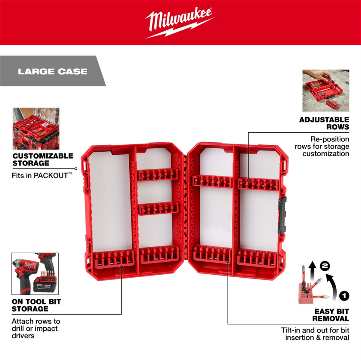 Milwaukee Tool SHOCKWAVE Impact Duty Driver Bit Auto Set &hyphen; 124PC