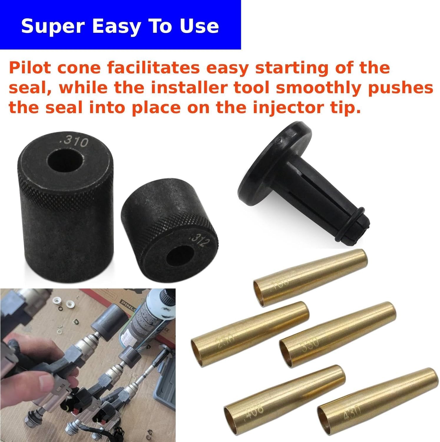 34720 Injector Seal Installer Kit 8Pcs For Many Ford, GM and Subaru Engines