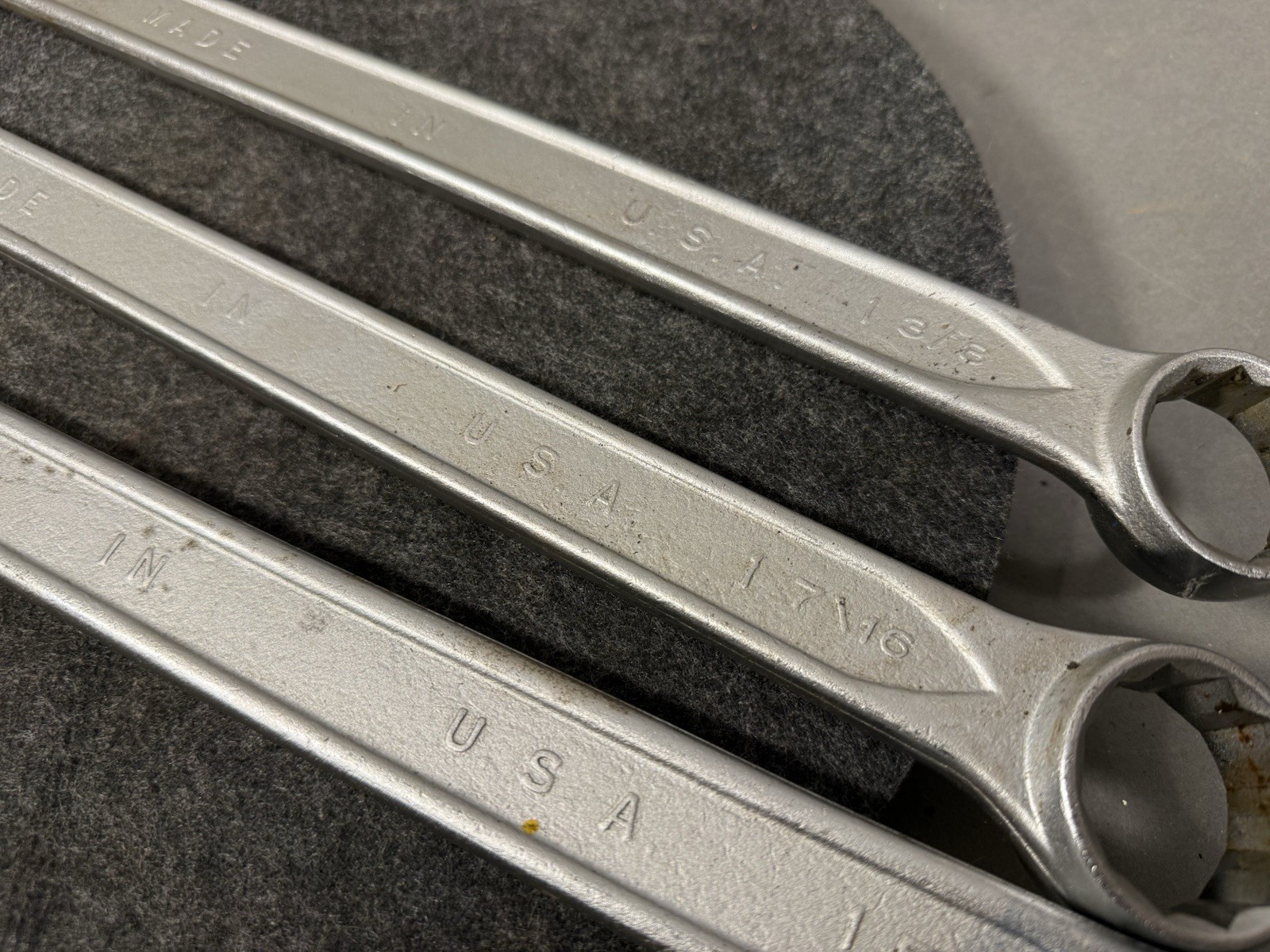 Indestro #1086 1087 & 1089 Vintage Large Combination Wrenches.1-3/8,1-7/16,1-5/8