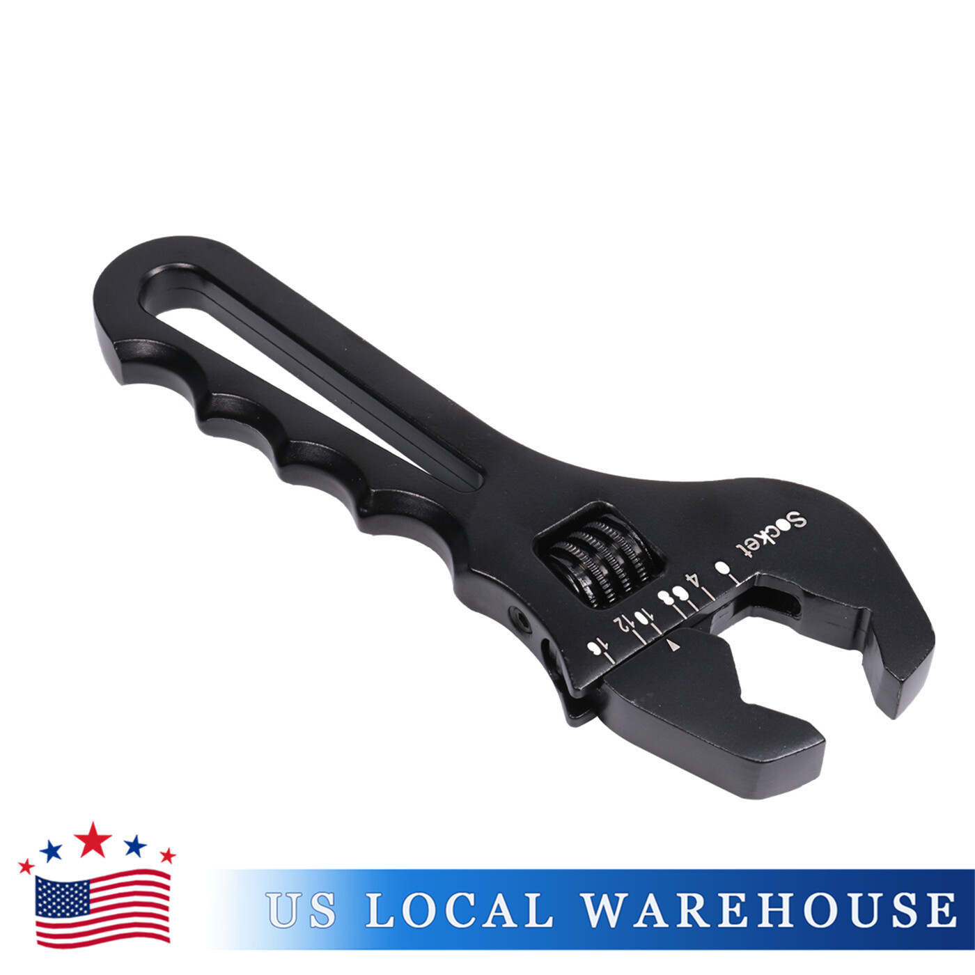 Black Adjustable Wrench Aluminum Tool Spanner Fit For Hose End Fitting 3AN-16AN