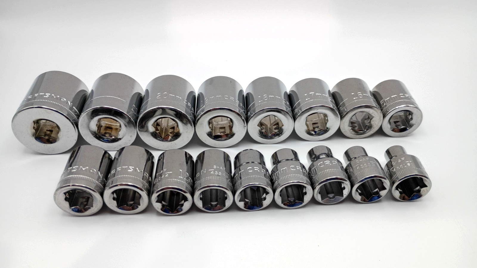 Craftsman Lifetime Warranty S-AF 3/8″ Drive 6 and 12 Point Short Metric Sockets