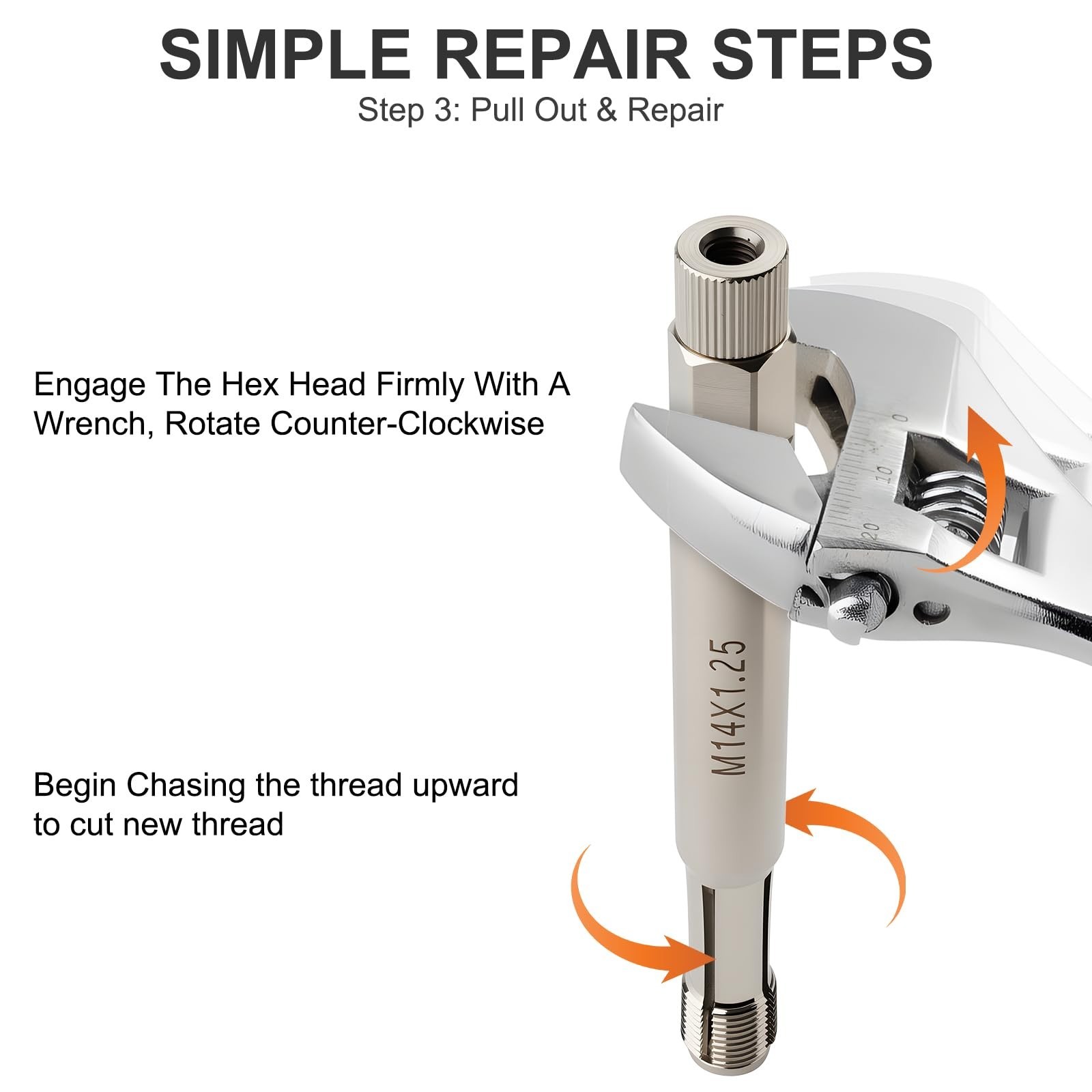 M14x1.25 Spark Plug Thread Repair Tool 2-Pack – Chaser for Stripped Holes, No He