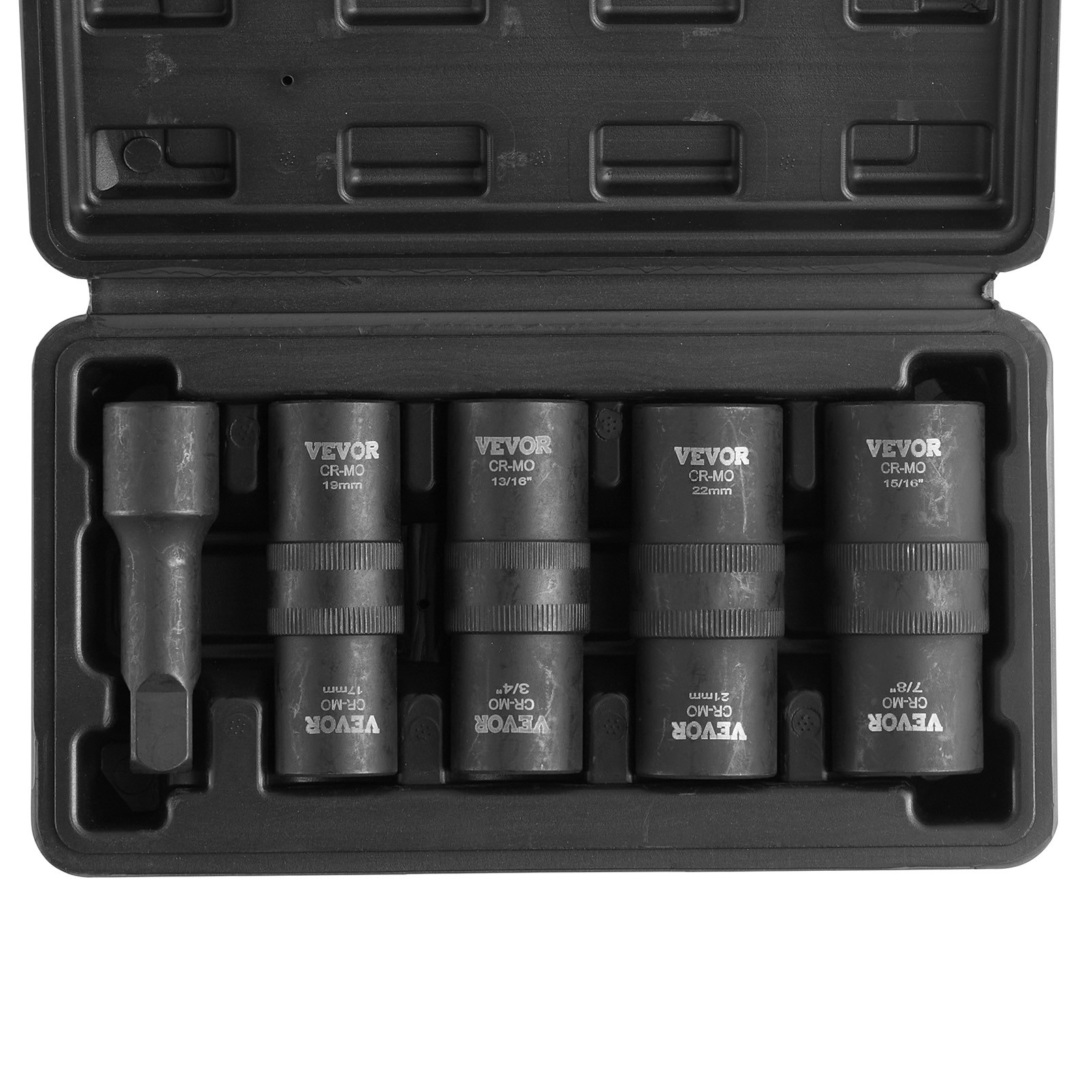 VEVOR Lug Nut Impact Socket Set 1/2 in Drive Metric and SAE 6-Point Flip Socket
