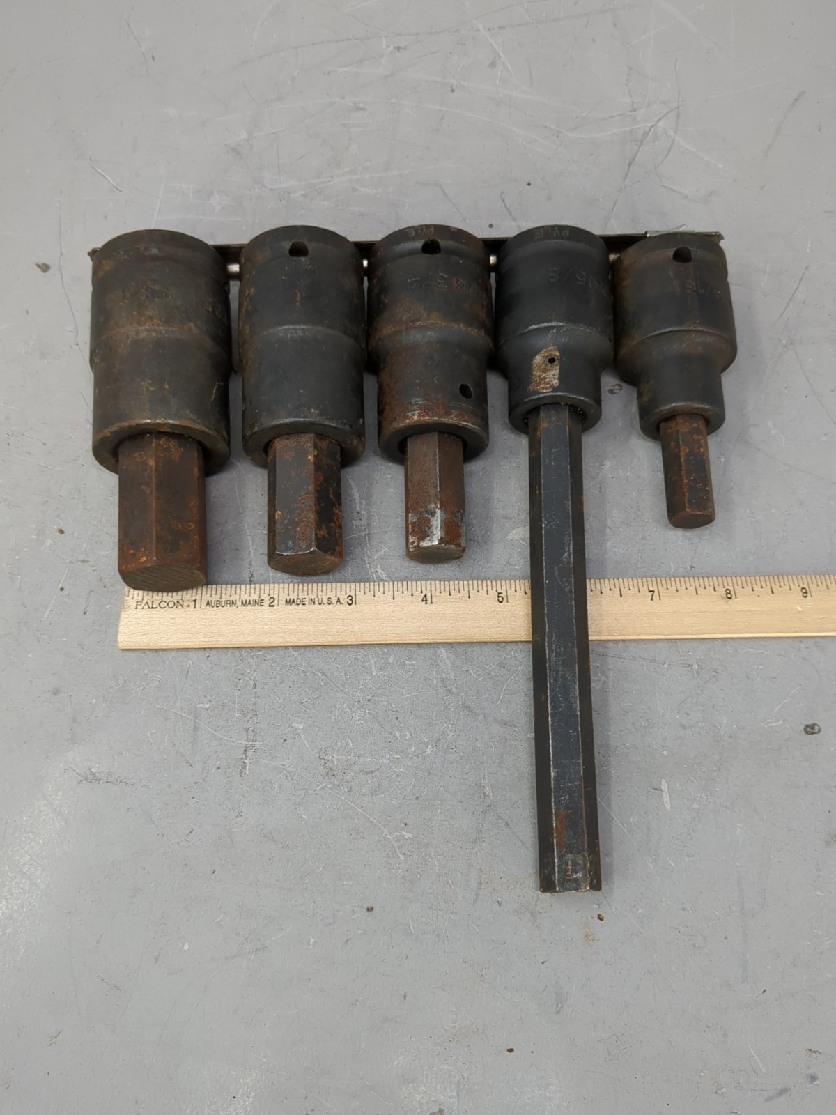 Armstrong 5 Pc XL Impact Hex Bit Socket Set 3/4″ Drive Rail SAE USA 9/16 To 1″