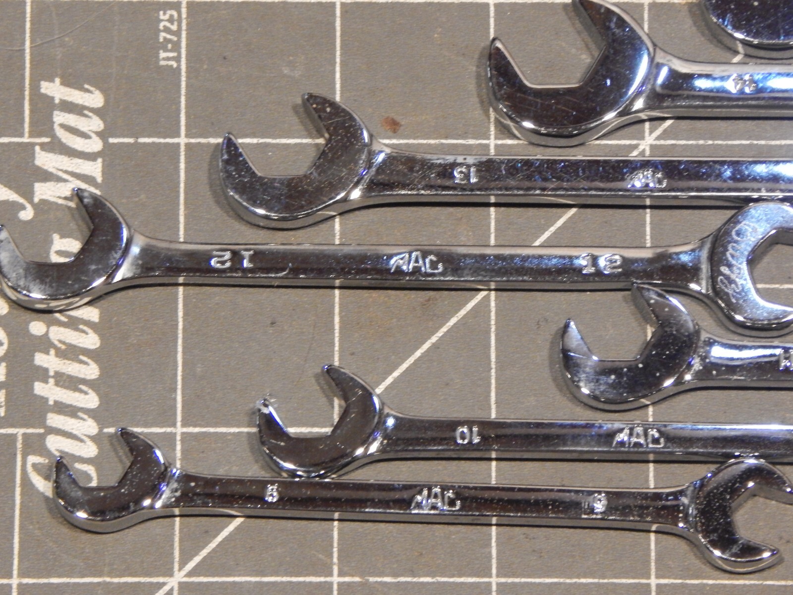 NICE Mac 11Pc Metric 4 Way Angle Head Open End Wrench Set 9MM 19MM Chrome Four