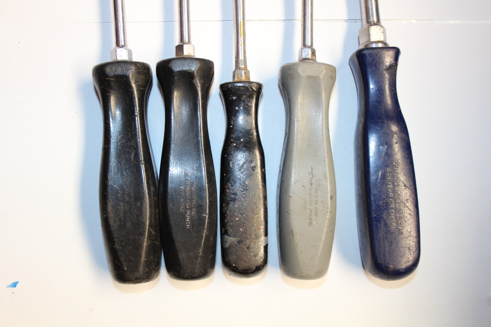 Snap-On Screwdriver Lot USA Flathead & Phillips Mixed Set BLUE GRAY Hard Handles