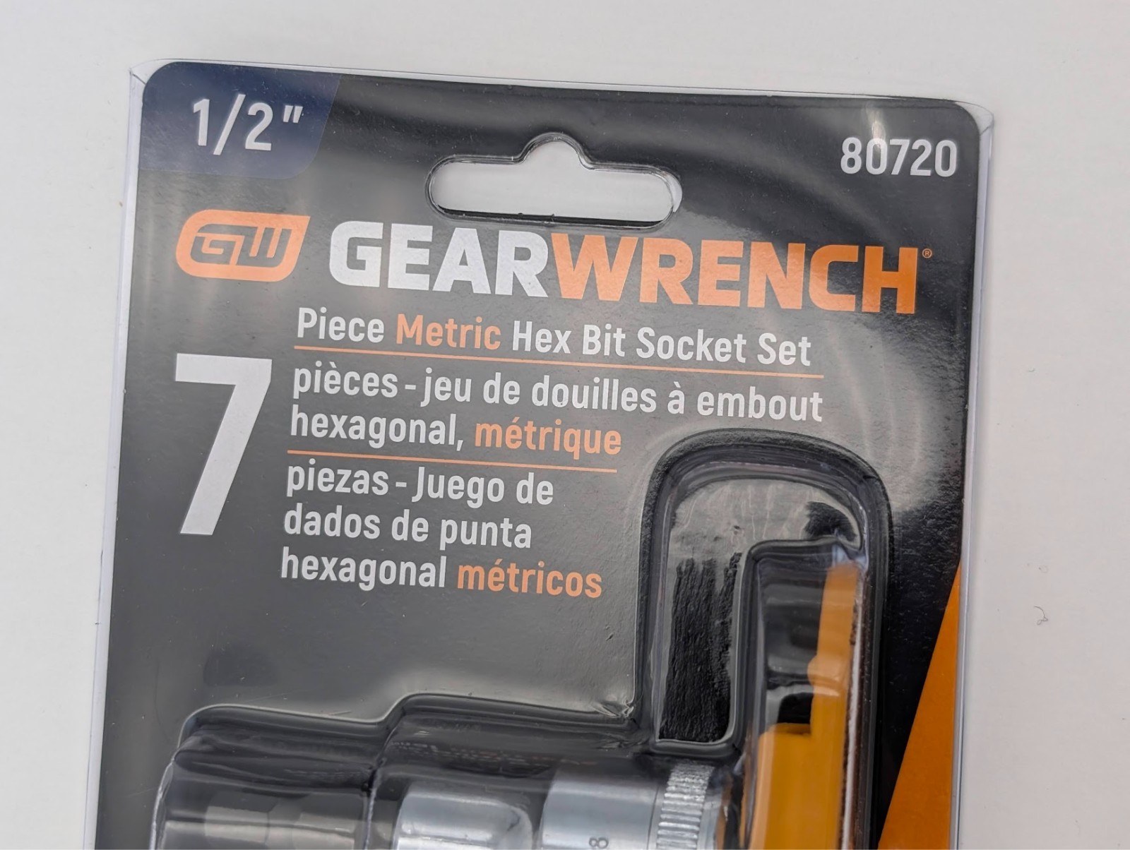 GearWrench 7 Pc 1/2″ Drive Hex Bit Metric Socket Set 6, 8, 10, 12, 14, 17 & 19mm