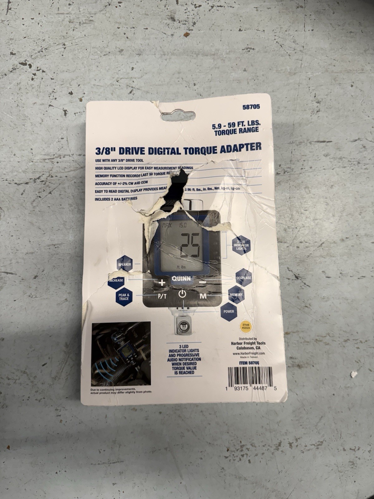 QUINN Heavy Duty Professional 1/2″ DRIVE DIGITAL TORQUE ADAPTER 25-250 FT. LBS.
