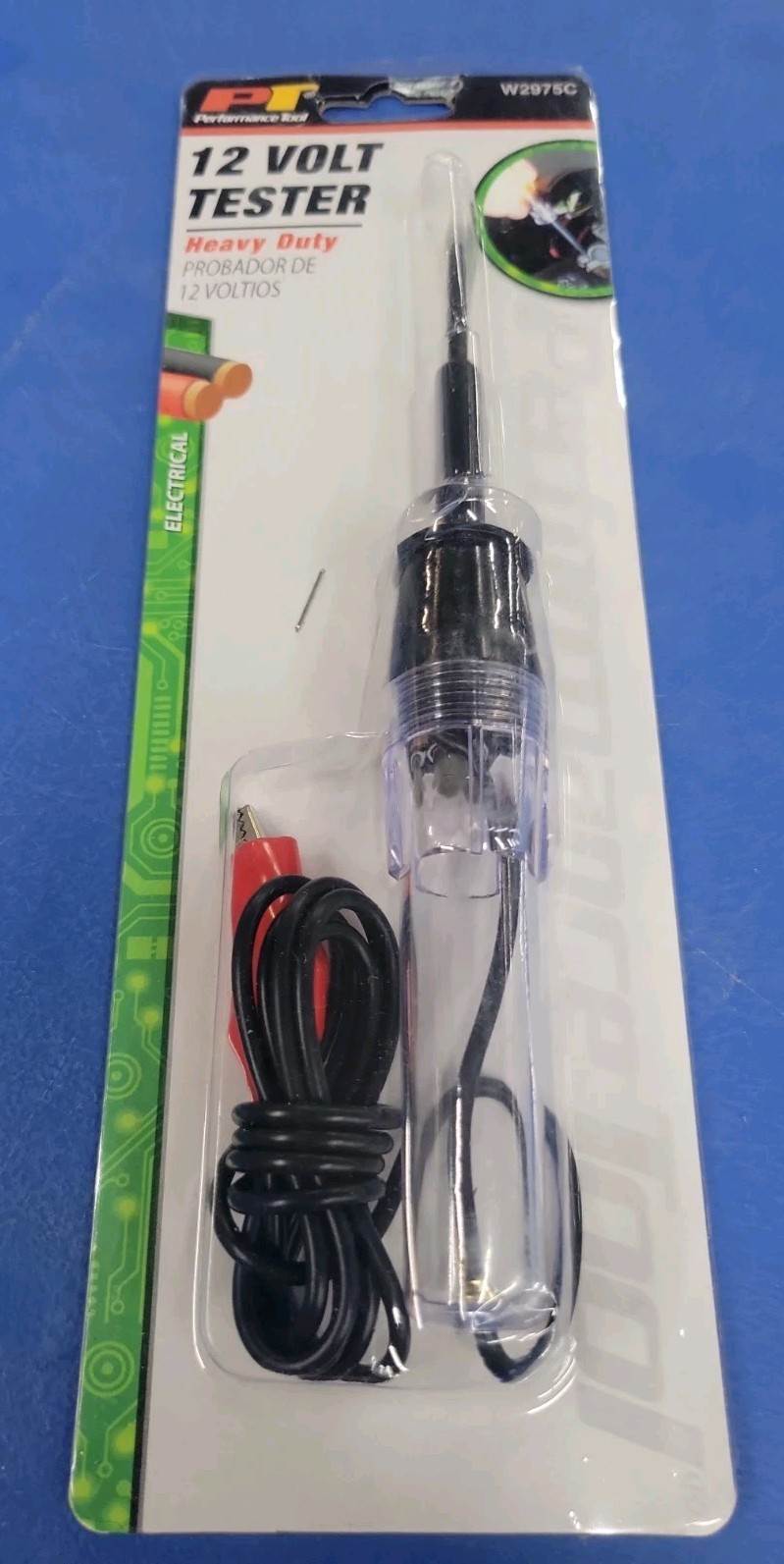 Performance Tools Heavy Duty 12Volt Tester with Probe & Alligator Clip