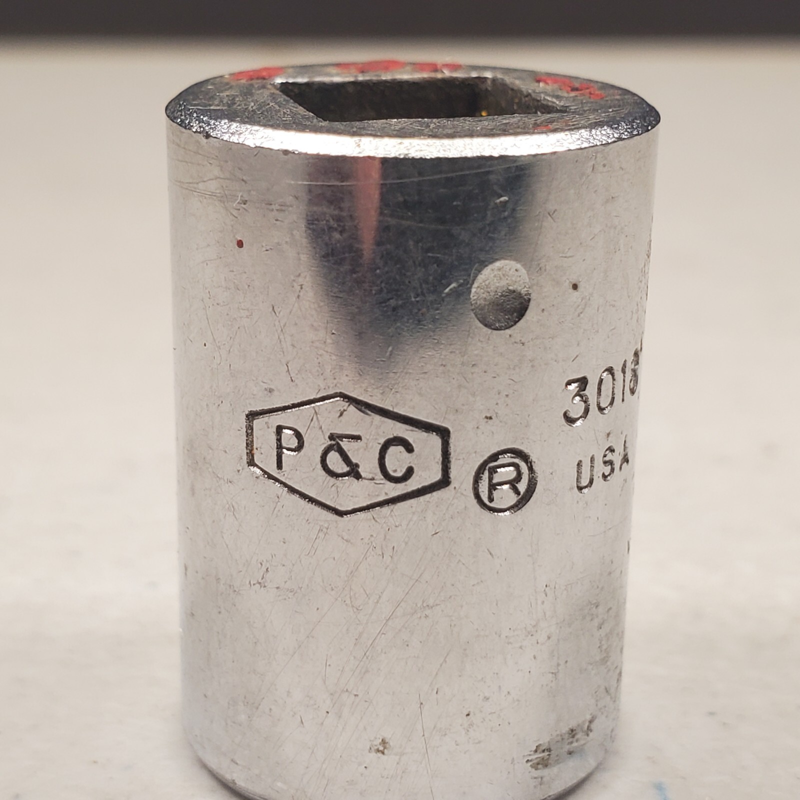 P&C 3/8” Drive 12Pt. Lot of (5) Sockets 7/16, 9/16, 11/16, 3/4 x2, U.S.A. VTG