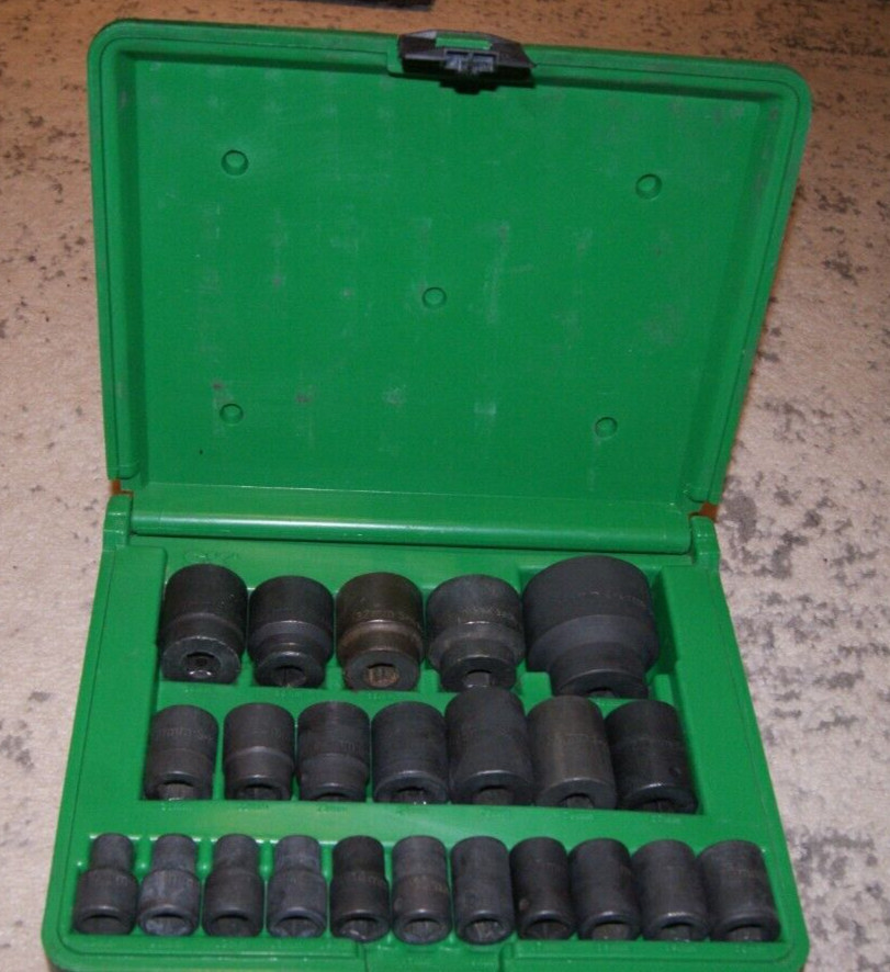 S,K 340 SERIES 23 PIECES METRIC SET 6 POINT IMPACT SOCKET SET 1/2″ DRIVE USA