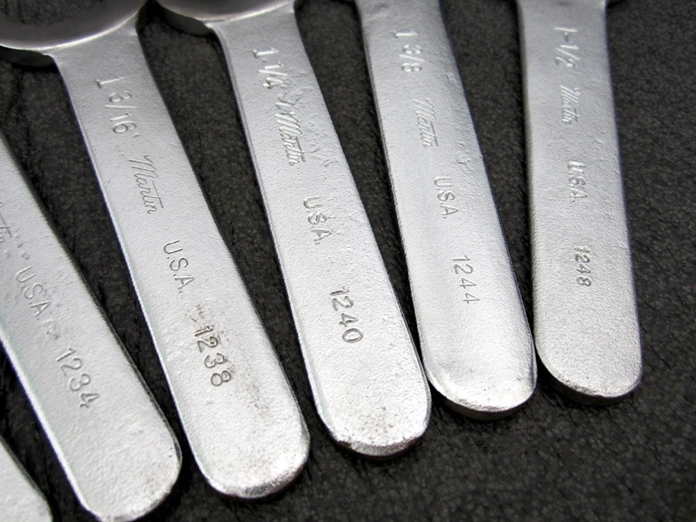 Vintage Martin Tools 9pc SAE Open End Service Wrench Set SW11K Made in USA