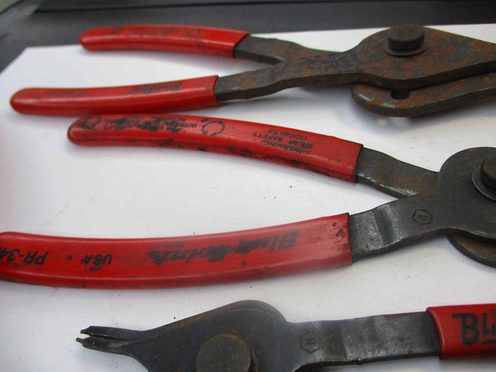 Blue Point 5pc Snap Ring Plier Set pr129a pr12a pr349a pr34a pr5645a USA