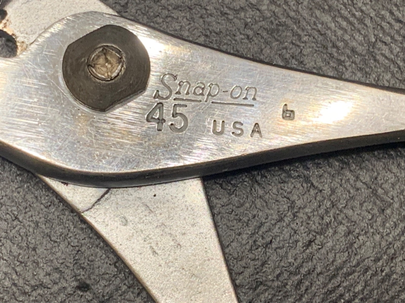 Vintage Snap-On no. 45 5.5 Inch Slip Joint Pliers with Vacuum Grips Made in USA
