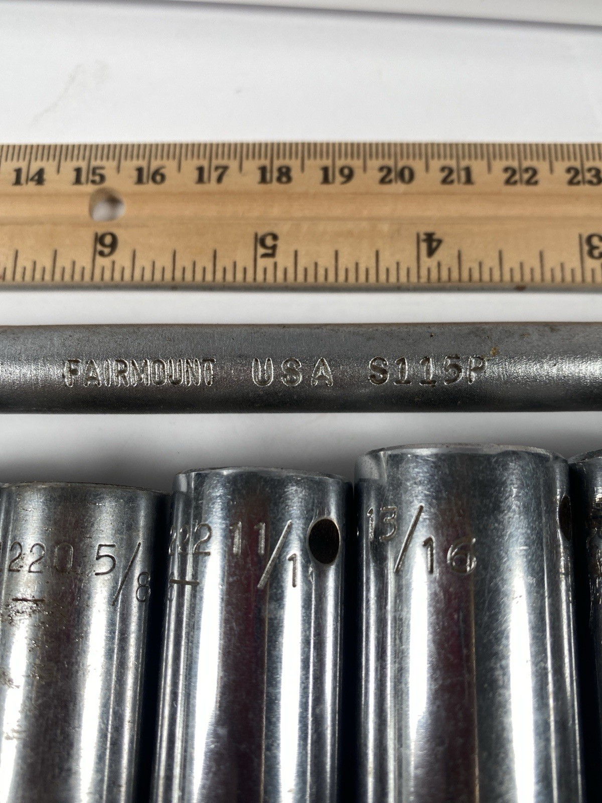 Vintage Fairmount USA Socket Set Lot 21 Pc Deep Std Handles SAE