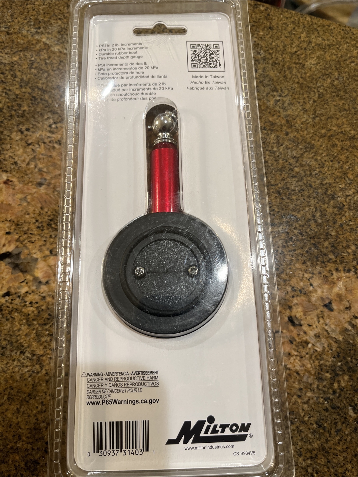 Milton S-934 Dial Tire Gauge, 0-120 PSI