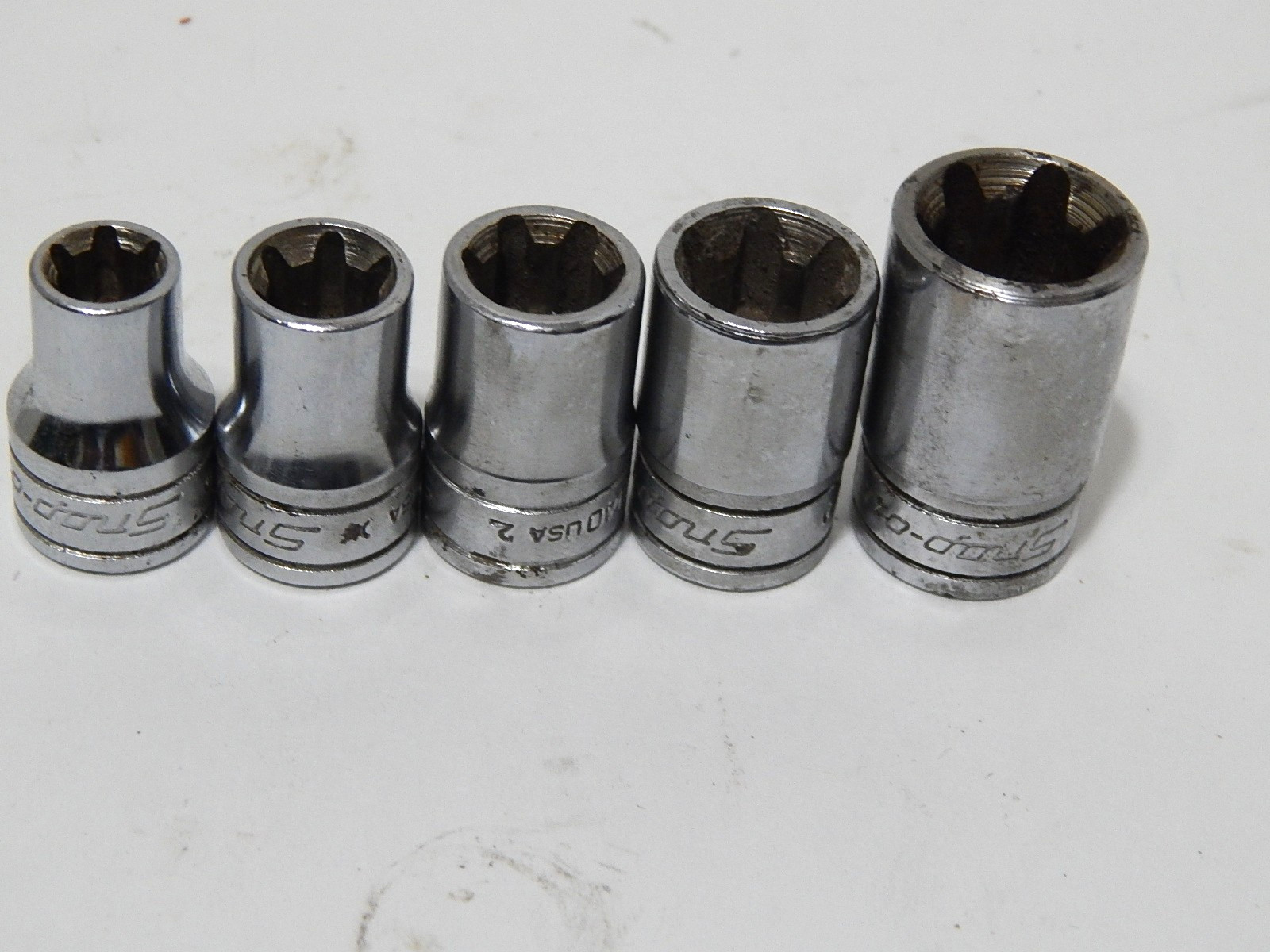 SNAP-ON 3/8 DRIVE INVERTED TORX 5 PC E10-E18