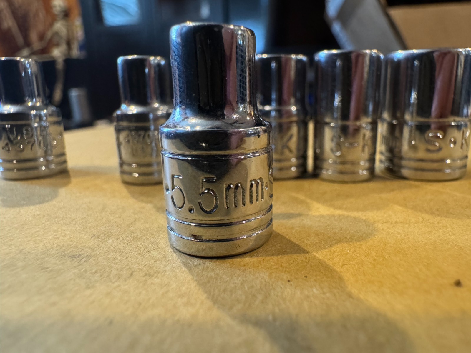 SK S•K tools 1/4 12 point sockets 5mm 5.5mm 7mm 8mm 11mm MADE IN THE USA