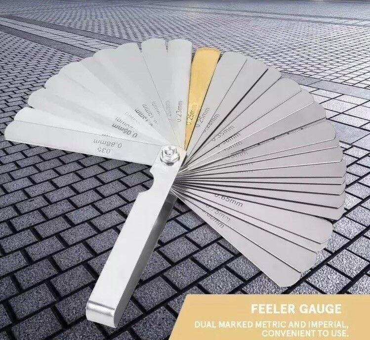 32 Blade Feeler Gauge Set Gap Clearance Thickness Measure Spacer Spark Plug Gage