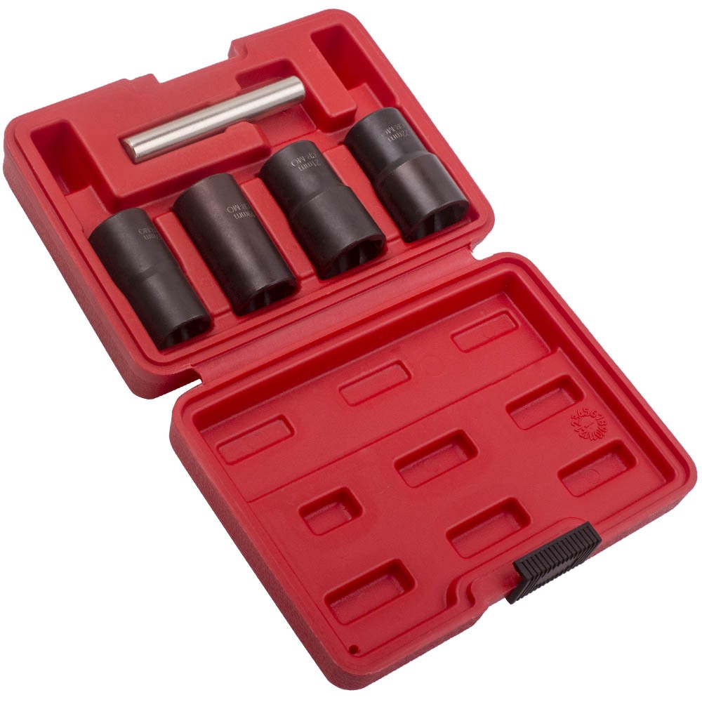Twist Socket Set 4 Damaged Worn Lug Nut Lock Remover 17 19 21 22mm 5 pcs