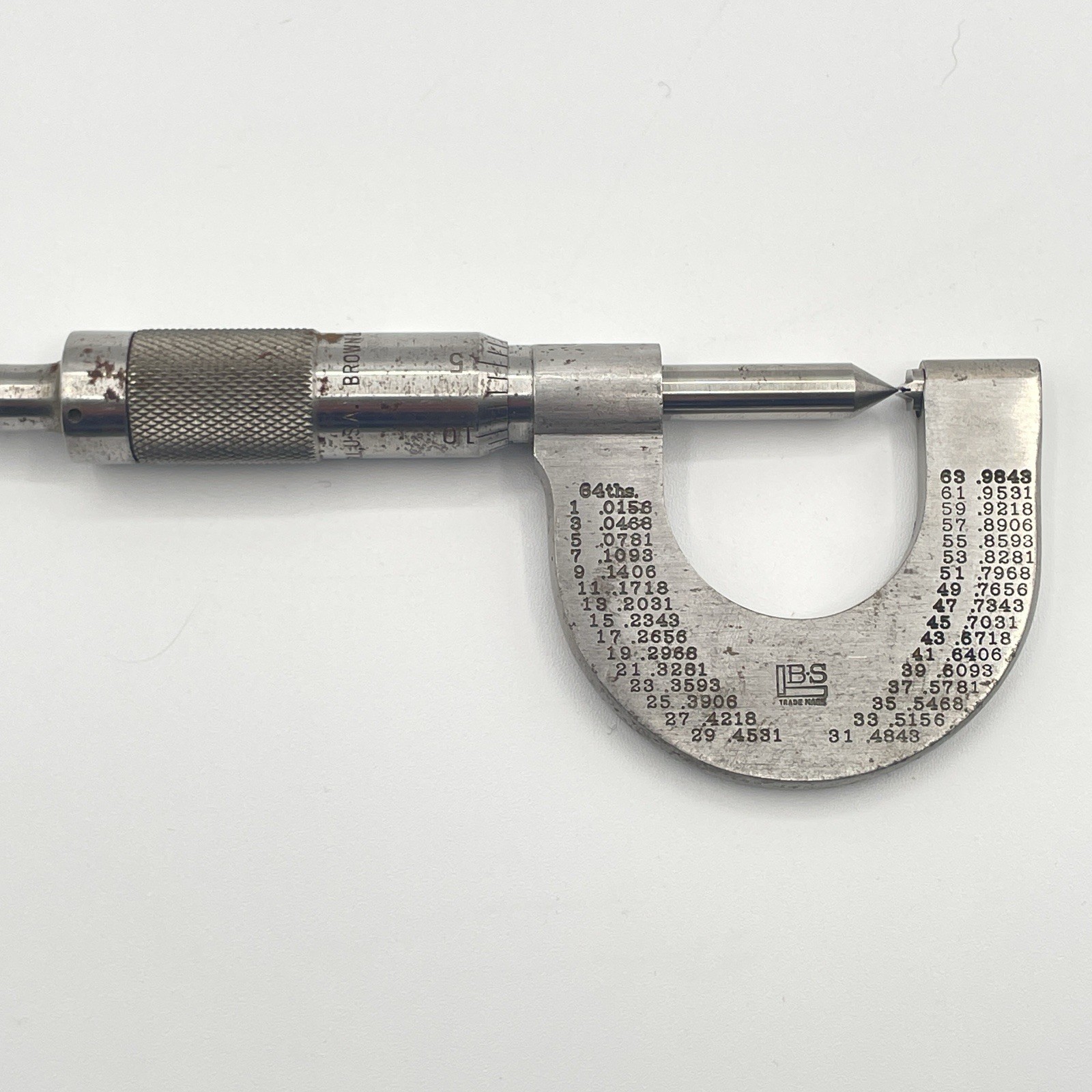 Brown & Sharpe No. 154 Screw Thread Micrometer NS&V 22–30 TPI USA