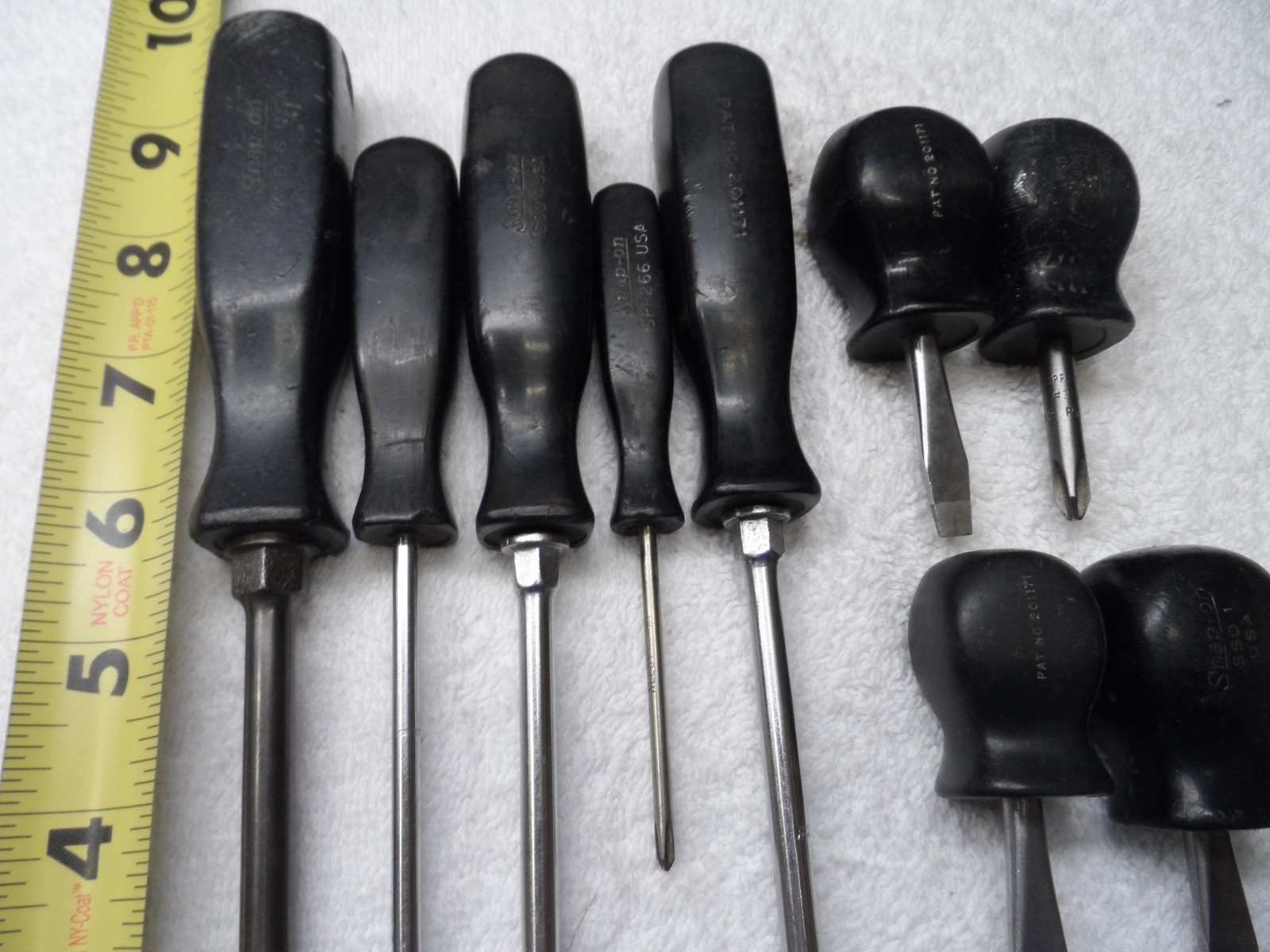 Snap-On 3 Phillips 6 Slotted Screwdriver Set. made in USA (Black) – 9 pcs