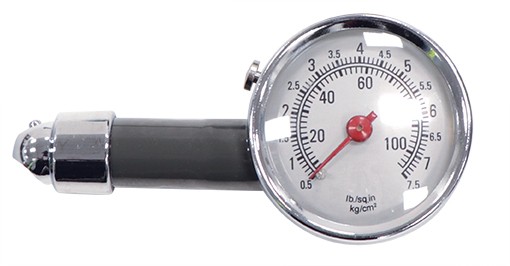 Tyre Pressure Gauge Chrome Metal Dial Type 10-40 psi Range Car Van Caravan