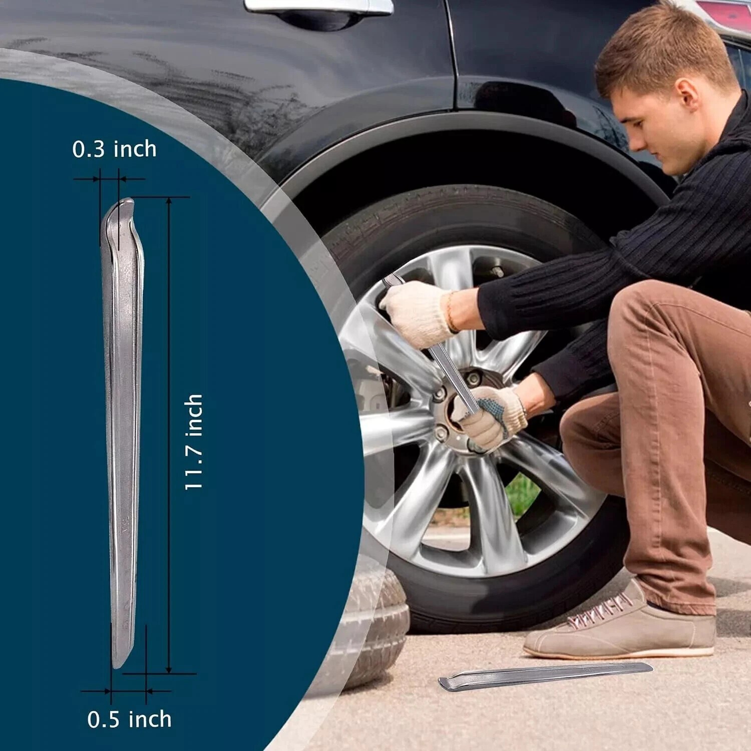 Tire Iron Spoons Changing Tire Lever Bar Set Tire Repair Tool Kit Rim Lifter