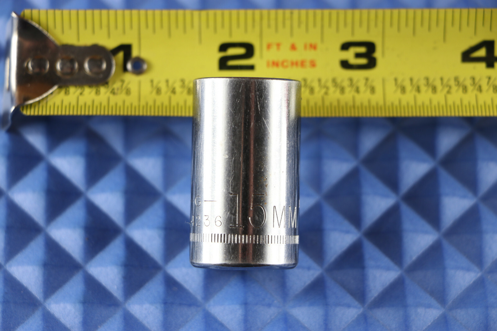 Craftsman 15MM Metric 1/2» Drive 12 Point Shallow Socket 44236 -G- USA