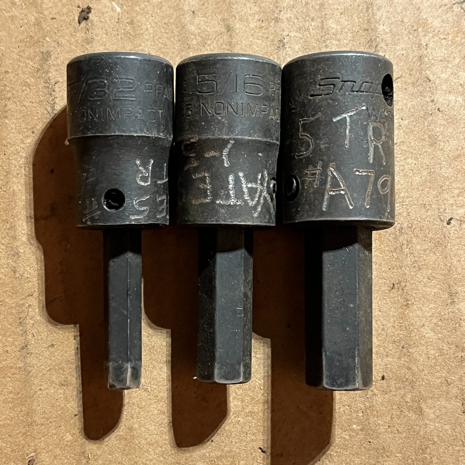 Snap On 3/8″ Drive Hex Allen Bit Socket 3 pc Set 7/32″ 5/16″ 3/8″ PFA7 PFA12 -C