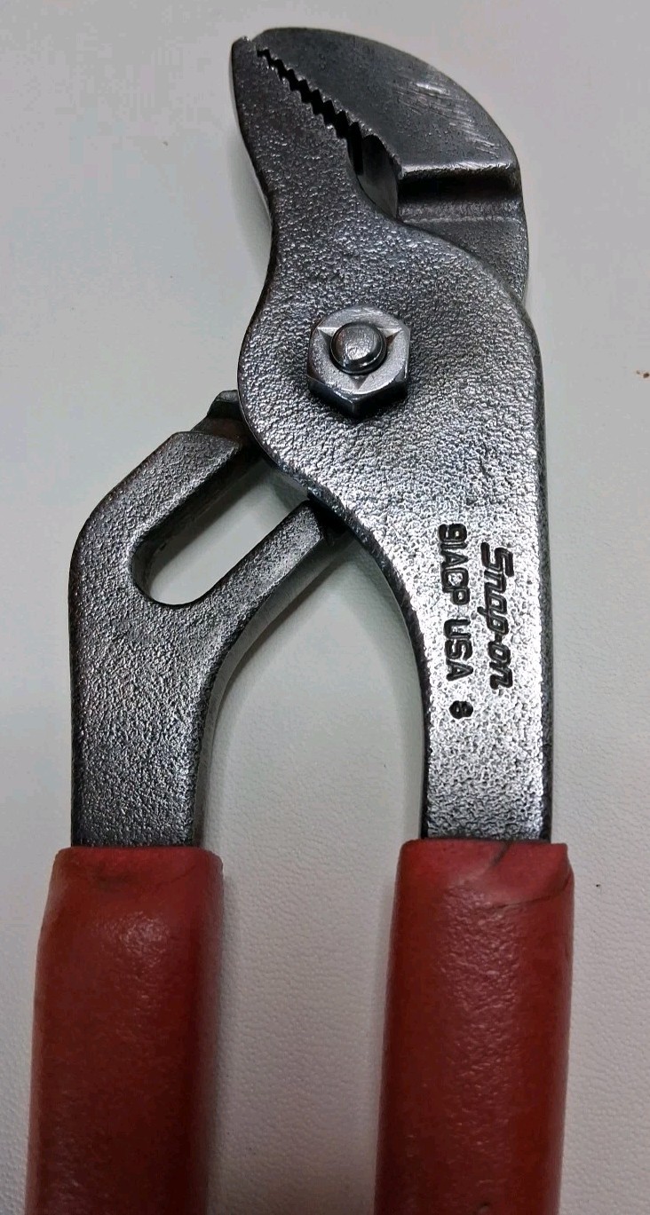 SNAP ON 91ACP 9″ Slip Joint Pliers USA Red Handle Adjustable Channel Lock