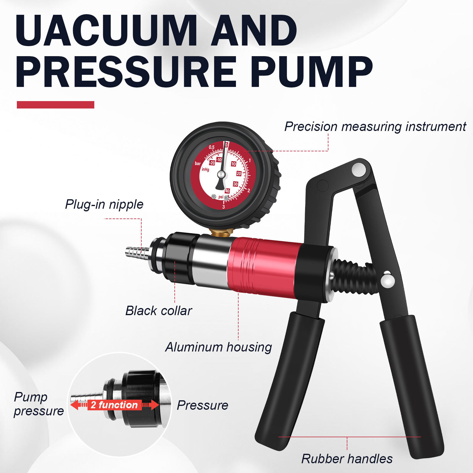 24PCS Hand Held Vacuum and Pressure Pump Brake Clutch Fluid Bleeder Tool Kit Set