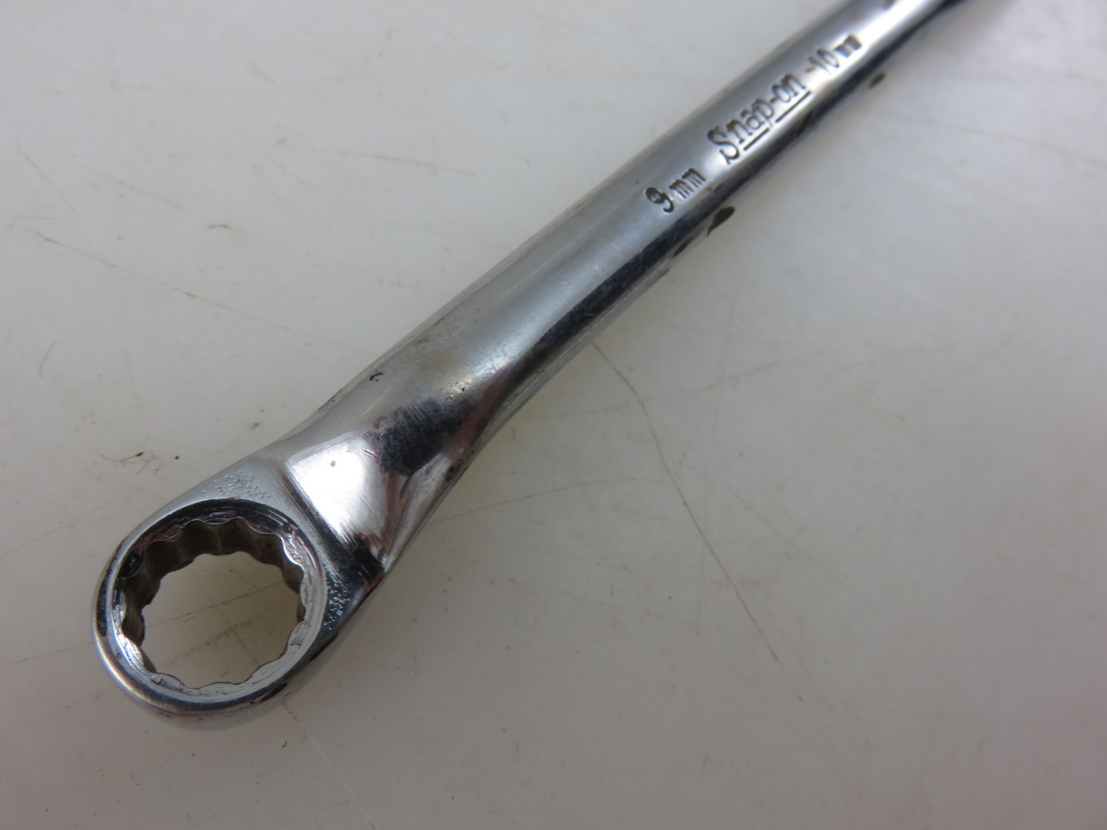 Snap-On XSM910 SHORT METRIC 10° Offset Box End Wrench 9mm x 10mm Vintage