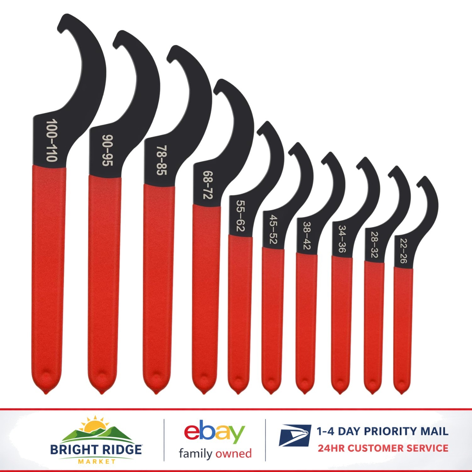 Durable 10pcs Spanner Wrench Set for Coilover Adjustment and Maintenance