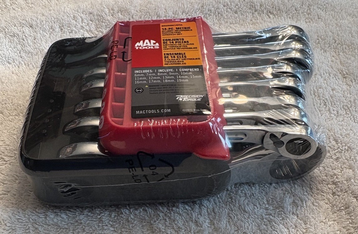 Mac Tools 14 Pc. Metric 12 Pt. Stubby Reversible Ratcheting Wrench Set
