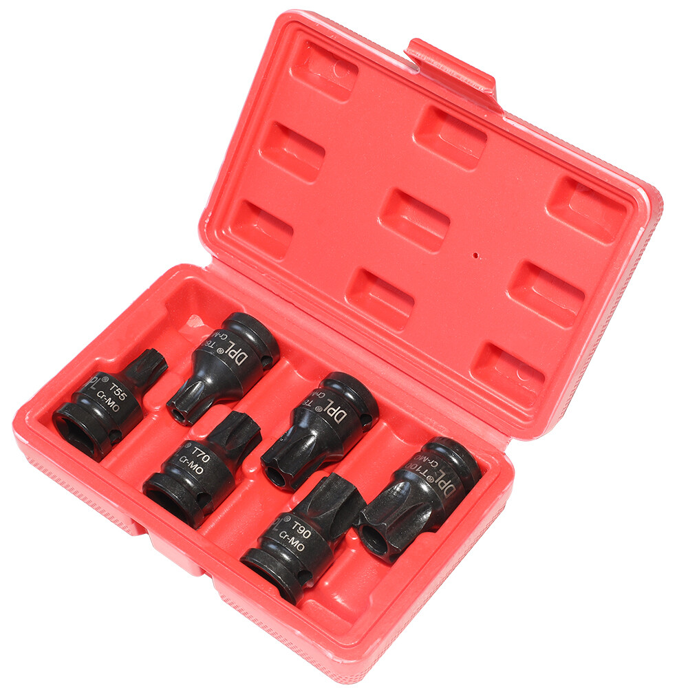 vw audi 6pc 1/2″ DR Impact Star Torx Bit Socket Set T55 T60 T70 T80 T90 T100 M14