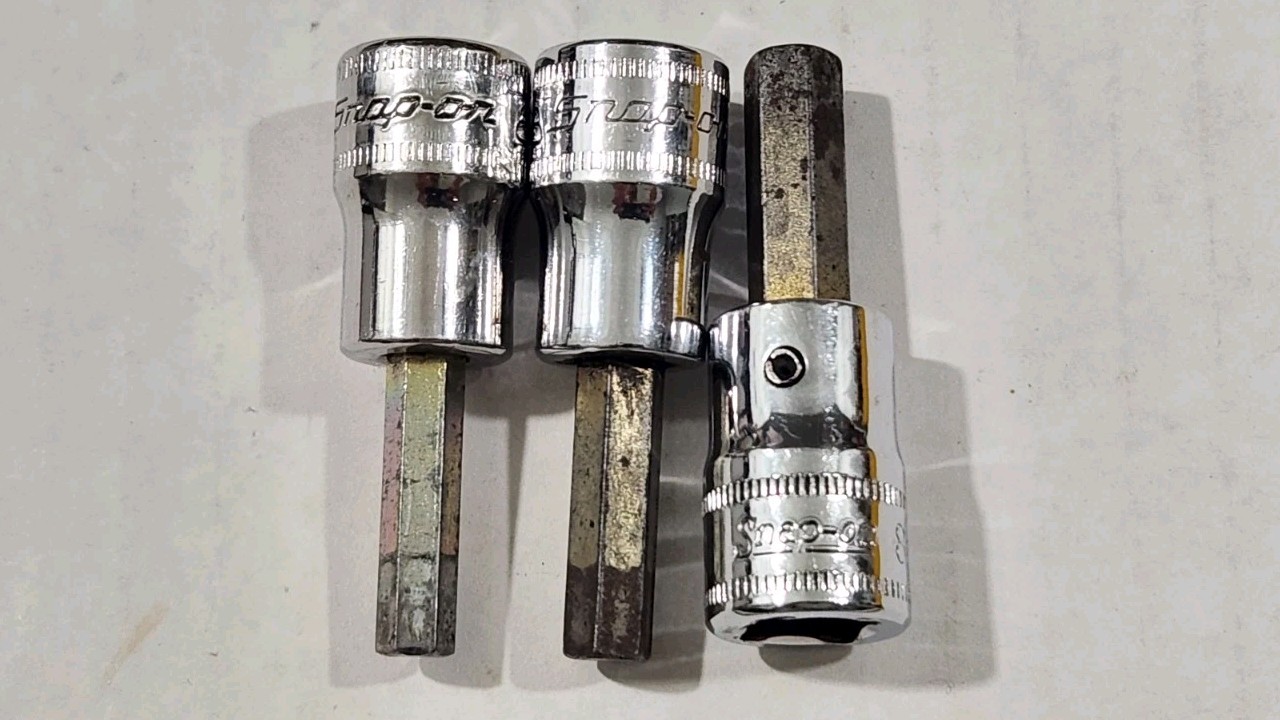 Lot Of 3 Snap-On 3/8″ Drive 6,7,8mm Metric Standard Hex Allen Bit Driver Sockets