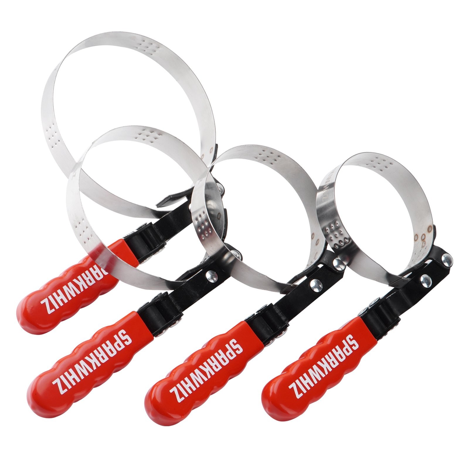 Set of 4 Swivel Oil Filter Wrench 2-3/4″ – 5-1/4″ 4 Size Oil Filter Strap Wrench