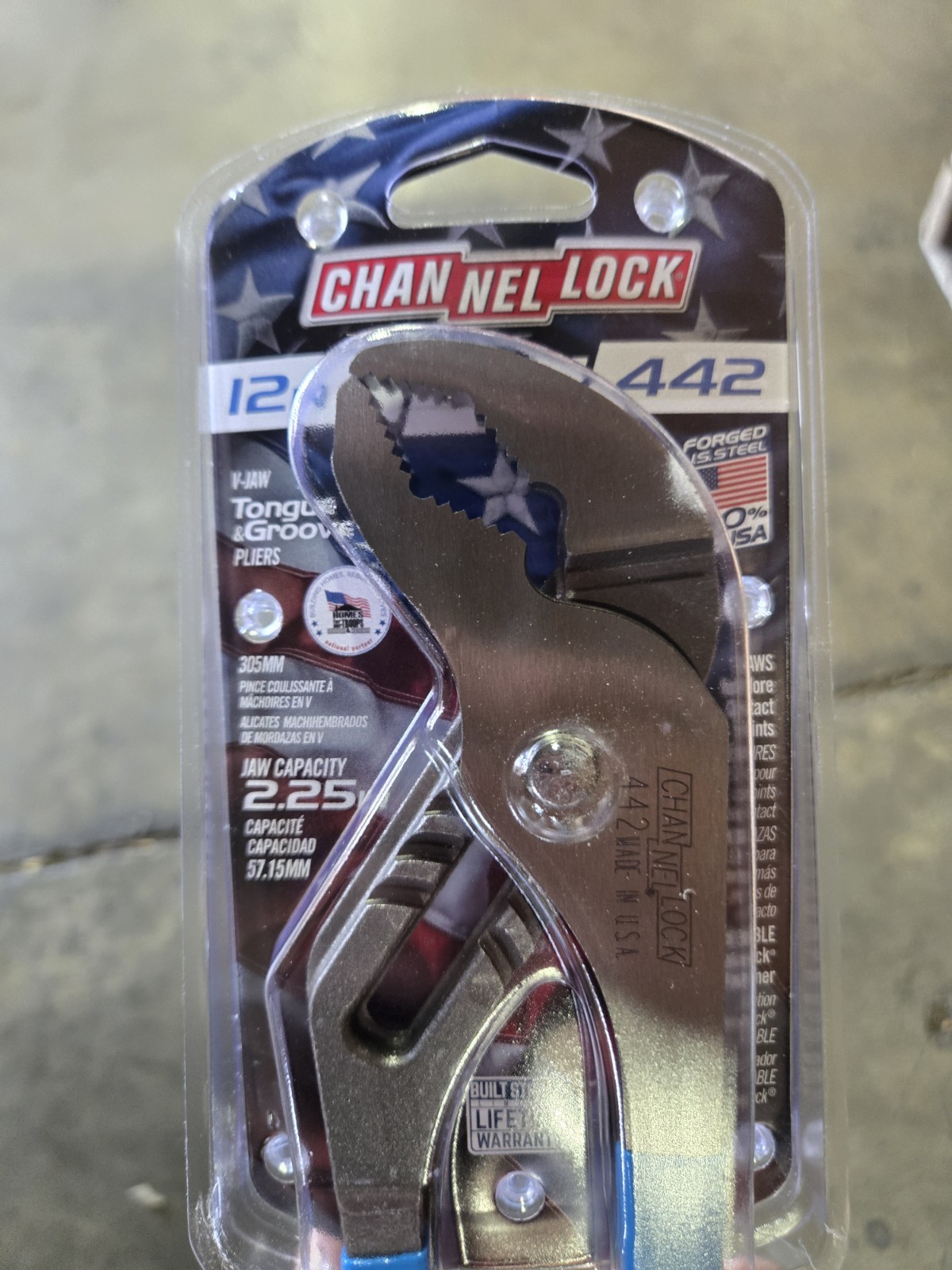 Channellock 442 12-Inch V-Jaw Tongue & Groove Plier