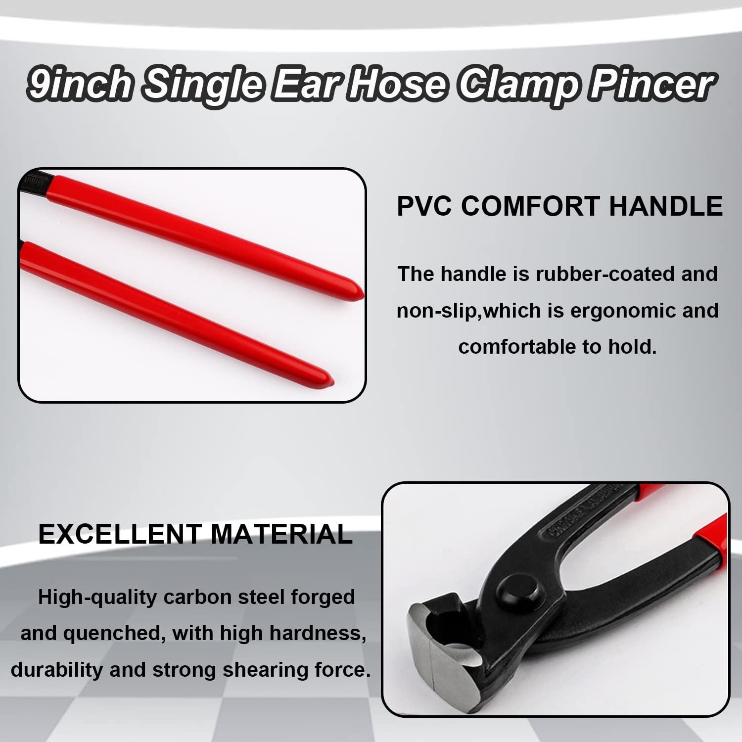 Durable 9-Inch Hose Clamp Crimping Tool with Non-Slip Grip for Efficient Repairs