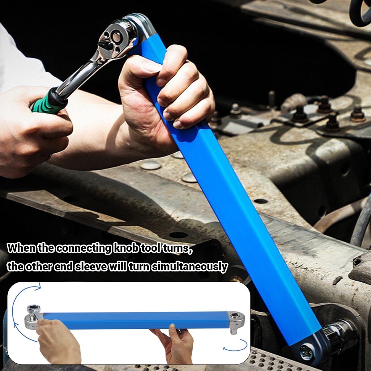4 Pack Offset Extension Wrench Set Ratchet Spanner Wrench with Extender Adapter