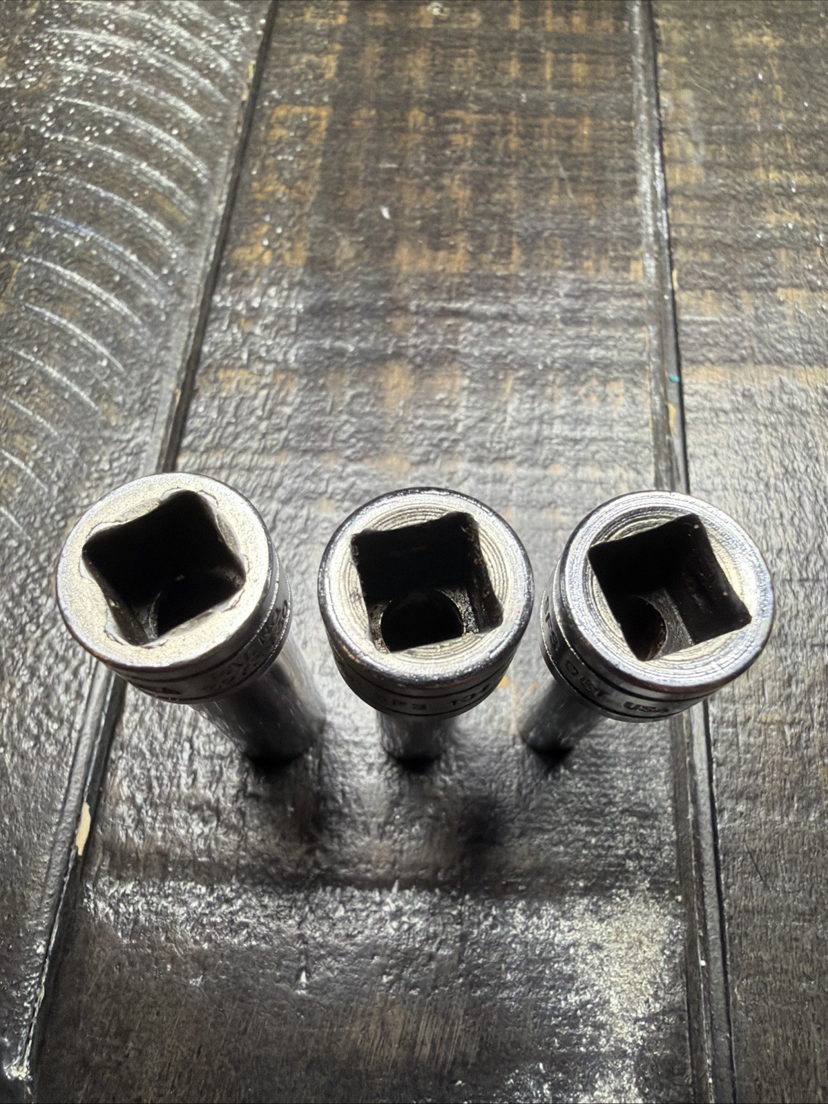Lot Of 3 Snap On SFS081, SFS101, SFS121, 1/4, 5/16, 3/8″ Deep Socket 3/8″