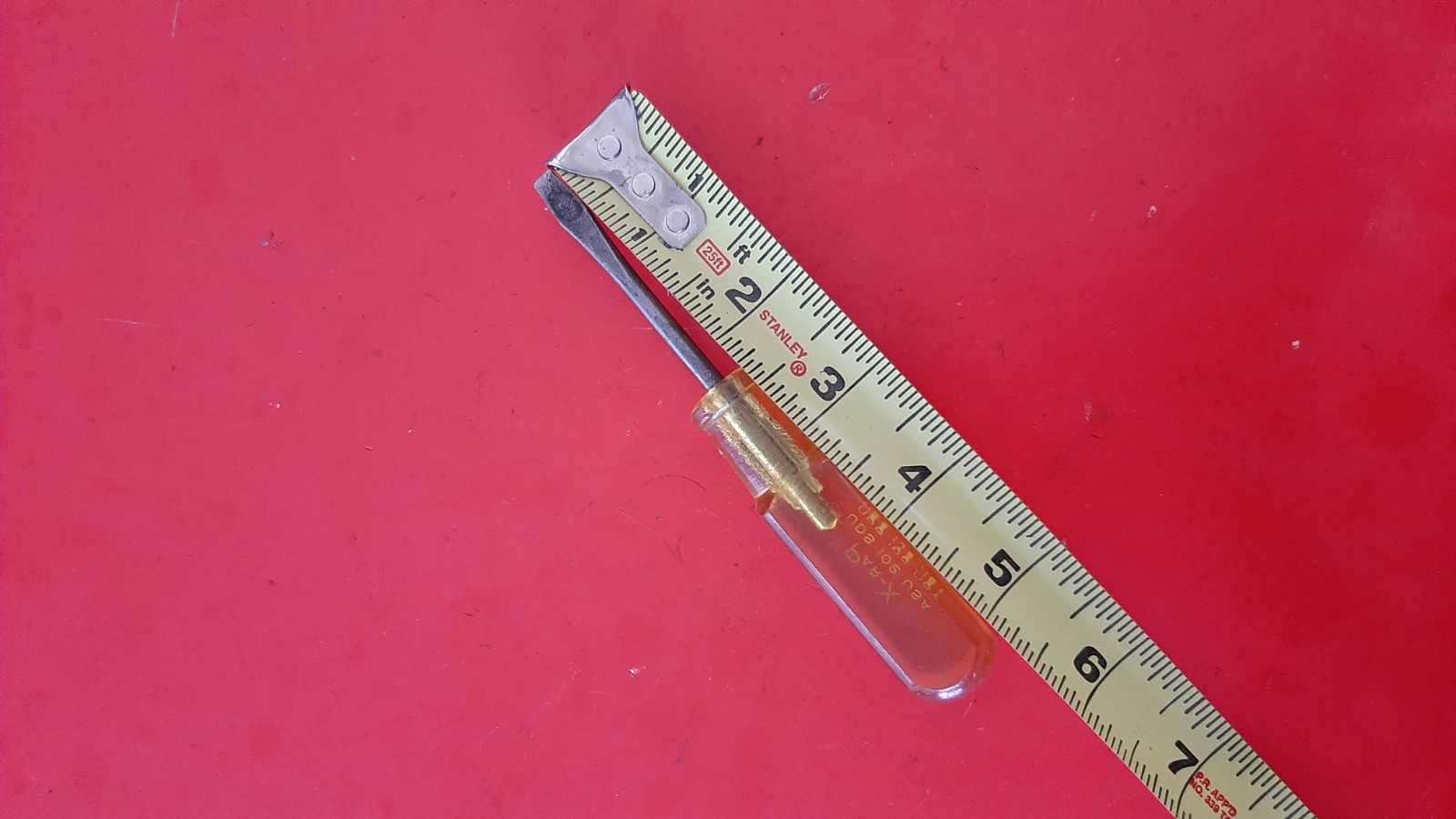 Vintage Par-X Flat Yellow Handle Slotted Screwdriver UDS-102 5.25” Long USA
